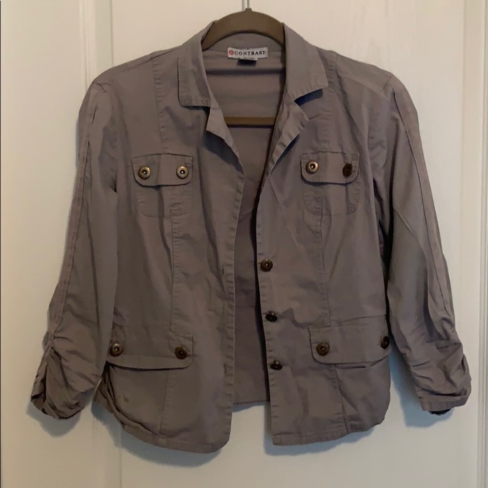 Gray 3/4 length sleeve jacket
